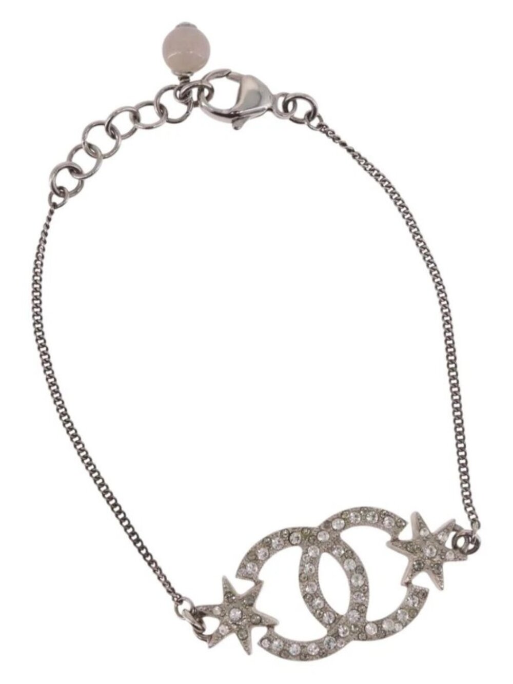 CHANEL Bracelet Metal Silver CC Auth BA13638M